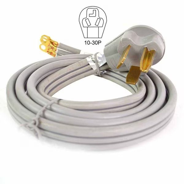 3-Wire 30 Amp Dryer Cord NEMA 10-30P, SRDT 10AWG/3, 6ft, Superior Electric, Mfr#: RVA1560